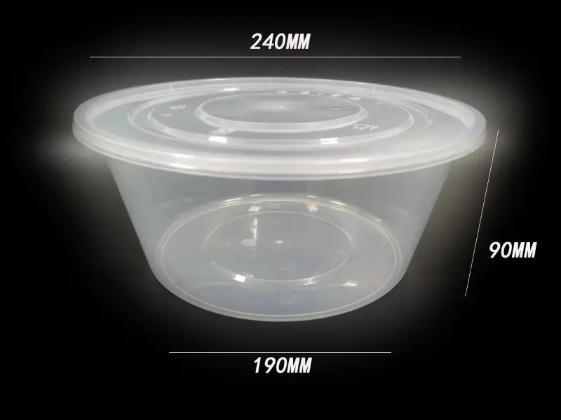 3000 ml PP-ruiskuvalettu kulhomainen ruokasäiliö 3000 ml PP-ruiskuvalettu kulhomainen ruokasäiliö